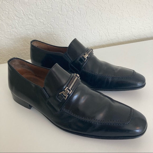 Mezlan Shoes Mezlan Black Kelowna Calf Leather Slip On Dress Shoes